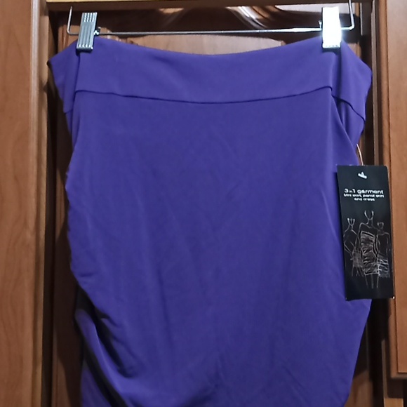 BEBE 3 in 1 Garment. Mini Skirt, Pencil Skirt & Dress. NWT. Beautiful Purple!(M) - Picture 2 of 12